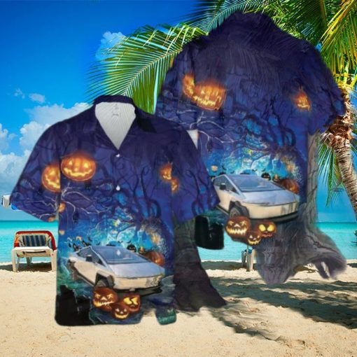 Tesla Cybertruck Halloween Hawaiian Shirt