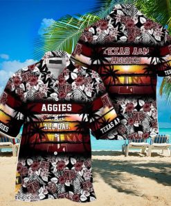 Texas A M Aggies Summer Beach Hawaiian Shirt Hibiscus Pattern For Sports Fan