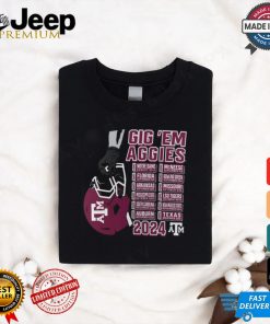 Texas A&M Aggies Black Football Schedule T Shirt