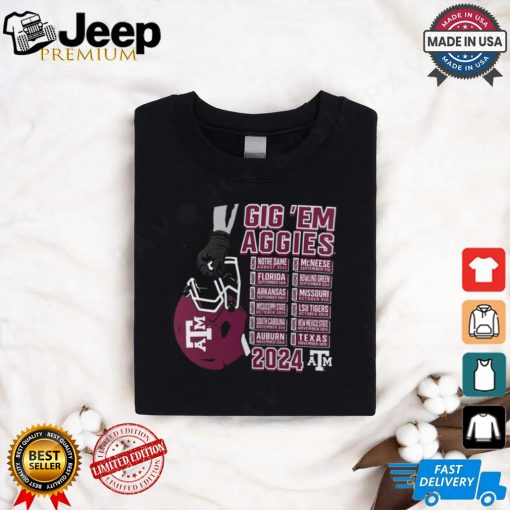 Texas A&M Aggies Black Football Schedule T Shirt