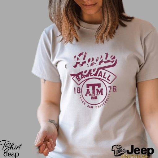 Texas A&M Aggies Ivory Baseball Logo T Shirt