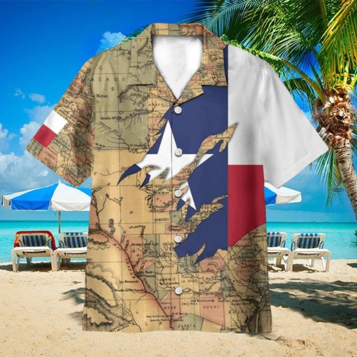 Texas Flag And Map AOP Hawaiian Shirt Aloha Summer Lover Gift Shirt