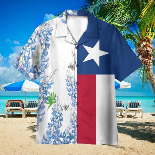 Texas Flag Bluebonnets AOP Hawaiian Shirt Aloha Summer Lover Gift Shirt