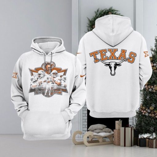 Texas Longhorns Championship Nike Logo White Design 3D Hoodie