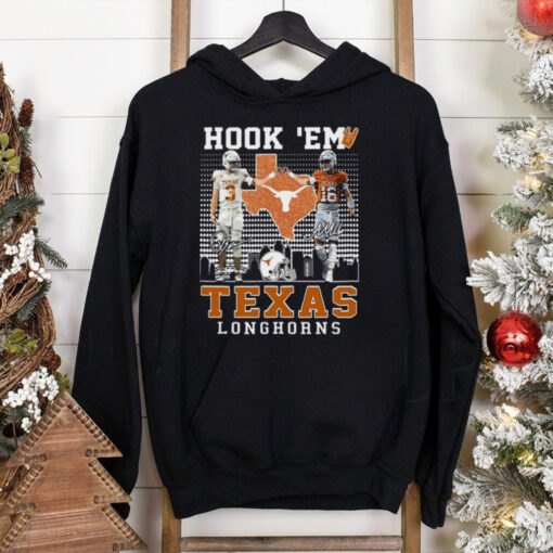 Texas Longhorns Jordan Whittington Arch Manning Hook ‘Em T Shirt