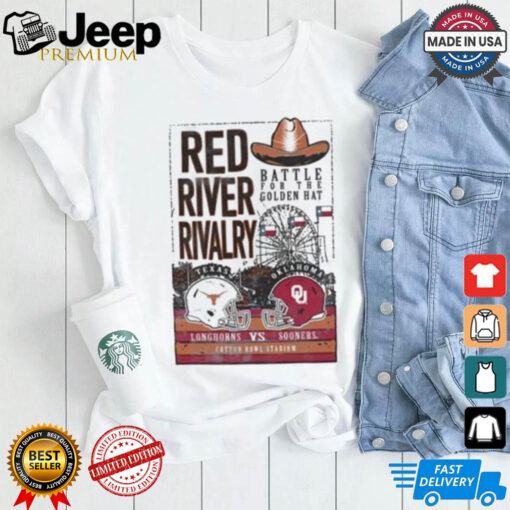 Texas Longhorns Vs Oklahoma Sooners Red River Rivalry Battle for the Golden Hat 2024 Shirt