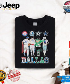 Texas Rangers Dallas Mavericks Dallas Stars Dallas Cowboys Proud State 2024 Signatures Shirt