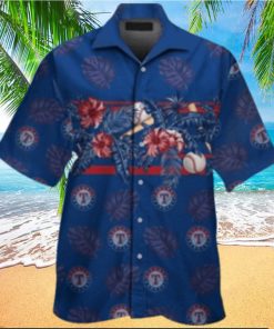 Texas Rangers Tropical Baseball And Palm Hawaiian Shirt