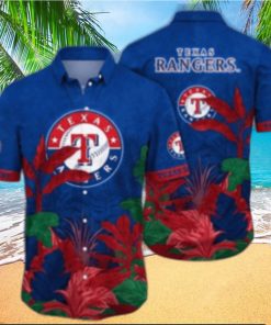 Texas Rangers Tropical Foliage Customizable Hawaiian Shirt