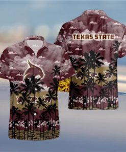 Texas State Bobcats Palms Tree Hawaiian Shirt