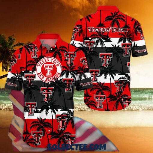 Texas Tech Red Raiders America Sunset Coconut Silhouette Hawaiian Shirt