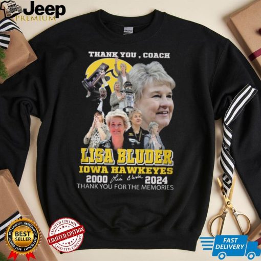 Thank You, Coach Lisa Bluder Iowa Hawkeyes 2000 2024 Thank You For The Memories T Shirt