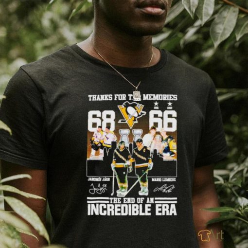 Thanks for the memories Jaromir Jagr Mario Lemieux The end of an Incredible Era signatures shirt