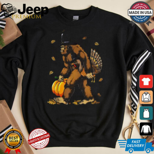 Thanksgiving Bigfoot Turkey Pumpkin Comfort Colors T shirt