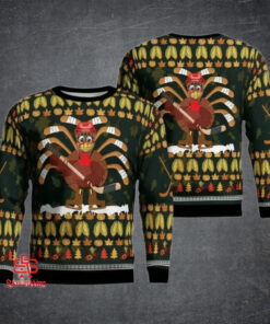 Thanksgiving Turkey Hockey Sweater Green