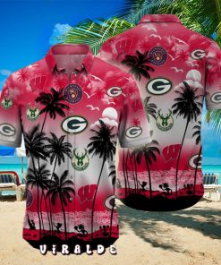 The Best Wisconsin Sports Palm Tree Hawaiian Shirt