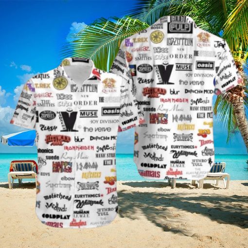 The British Rock Bands Full Logo Fan Gifts Classic Summer Trend 2024 Hawaiian Shirt
