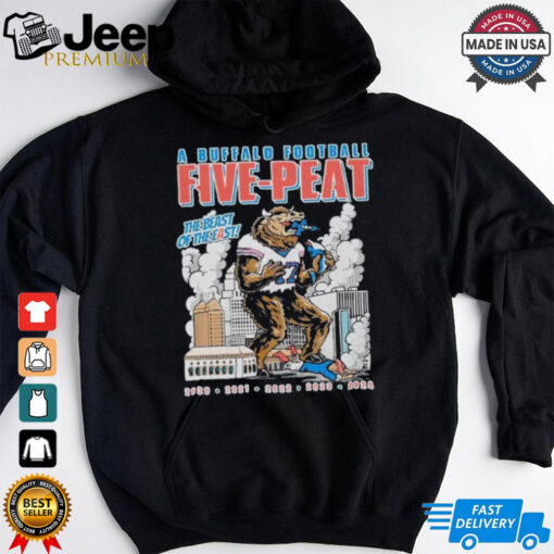 The Buffalo Bills Football Five Peat The Beast Of The East 2024 Mascot T Shirts