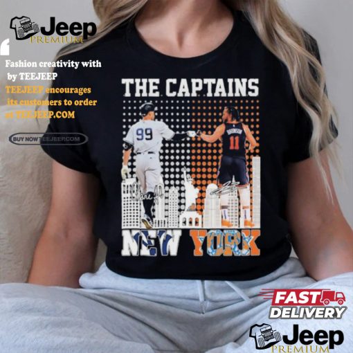 The Captains Aaron Judge And Jalen Brunson New York Sports Teams Signatures Shirt