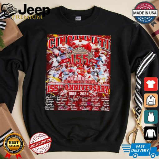 The Cincinnati Reds 155th anniversary 1869 2024 signatures shirt