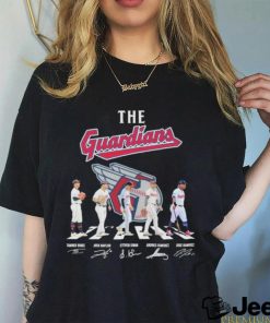 The Cleveland Guardians Abbey Road Bibee Naylor Steven Kwan Gimenez And Ramirez Signatures Shirt