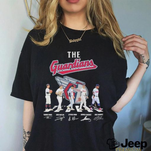 The Cleveland Guardians Abbey Road Bibee Naylor Steven Kwan Gimenez And Ramirez Signatures Shirt