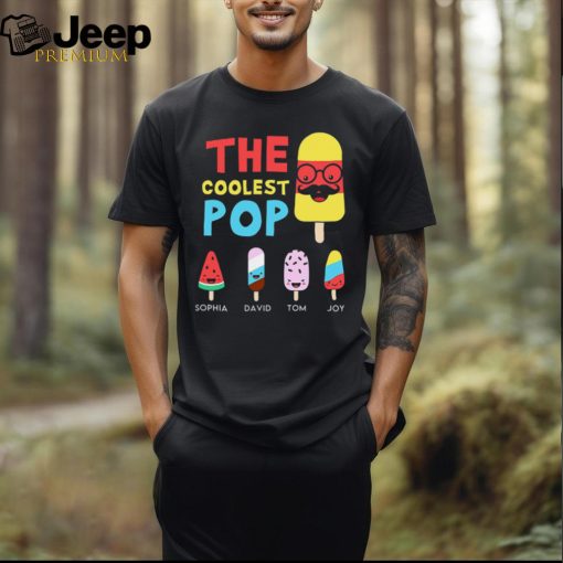 The Coolest Dad Funny Ice Cream   Personalized Custom T Shirt