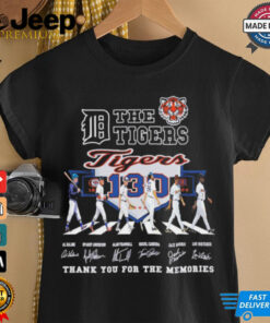 The Detroit Tigers 130 years 1894 2024 thank you for the memories signatures shirt