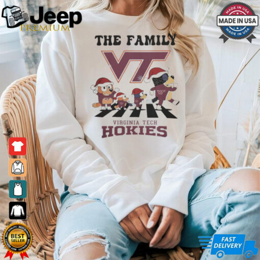 The Family Bluey Abbey Road Virginia Tech Hokies Christmas shirt