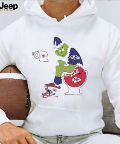 The Grinch Baltimore Ravens And Kansas City Chiefs The Grinch San Francisco 49ers And Detroit Lions On Toilet Shirt