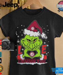 The Grinch Love Heart 2024 Alabama Crimson Tide Football Christmas Shirt