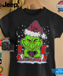 The Grinch Love Heart 2024 Arizona Cardinals Football Christmas Shirt