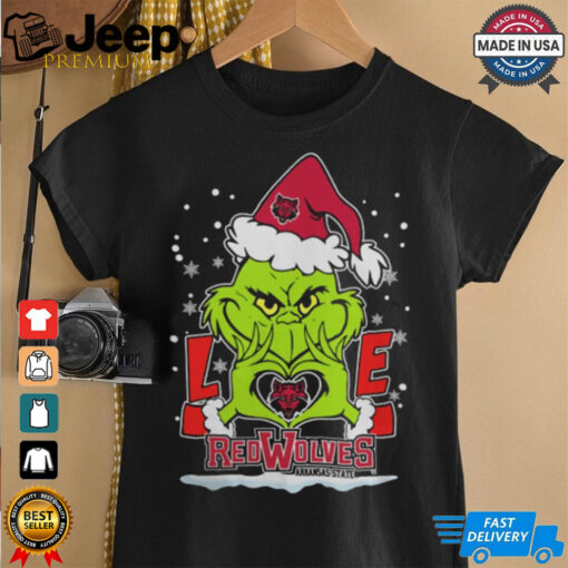 The Grinch Love Heart 2024 Arkansas State Red Wolves Football Christmas Shirt