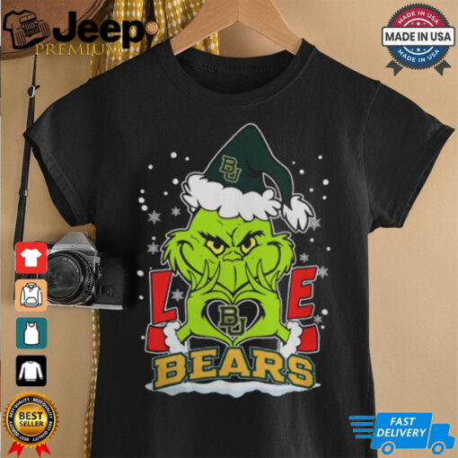 The Grinch Love Heart 2024 Baylor Bears Football Christmas Shirt