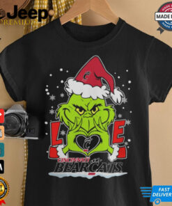 The Grinch Love Heart 2024 Cincinnati Bearcats Football Christmas Shirt