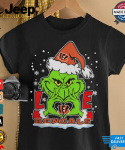 The Grinch Love Heart 2024 Cincinnati Bengals Football Christmas Shirt