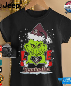 The Grinch Love Heart 2024 Florida State Seminoles Football Christmas Shirt