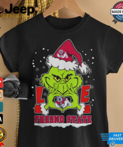 The Grinch Love Heart 2024 Fresno State Bulldogs Football Christmas Shirt