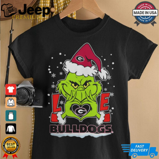 The Grinch Love Heart 2024 Georgia Bulldogs Football Christmas Shirt