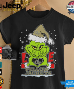 The Grinch Love Heart 2024 Georgia Tech Yellow Jackets Football Christmas Shirt