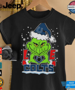 The Grinch Love Heart 2024 Indianapolis Colts Football Christmas Shirt