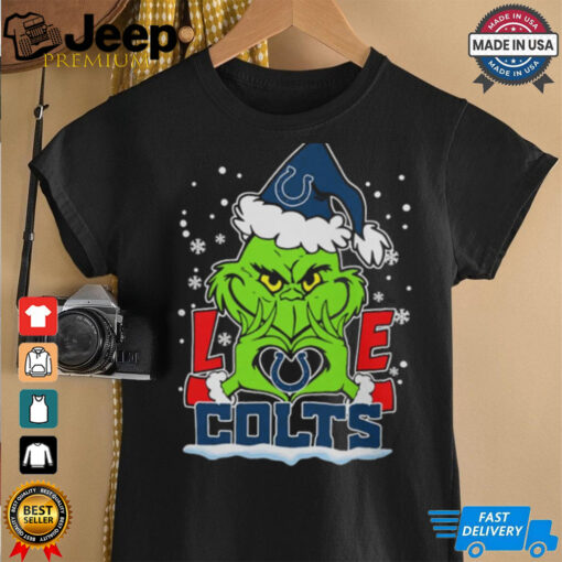 The Grinch Love Heart 2024 Indianapolis Colts Football Christmas Shirt