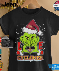 The Grinch Love Heart 2024 Iowa State Cyclones Football Christmas Shirt