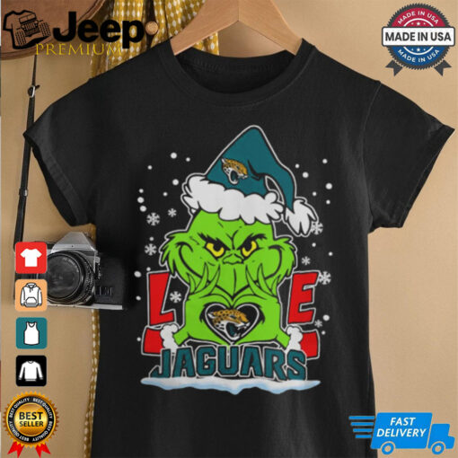 The Grinch Love Heart 2024 Jacksonville Jaguars Football Christmas Shirt