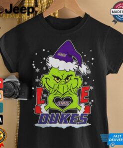 The Grinch Love Heart 2024 James Madison Dukes Football Christmas Shirt