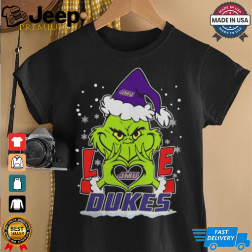 The Grinch Love Heart 2024 James Madison Dukes Football Christmas Shirt