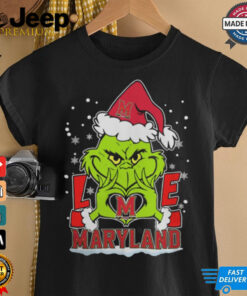 The Grinch Love Heart 2024 Maryland Terrapins Football Christmas Shirt