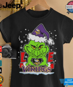 The Grinch Love Heart 2024 Minnesota Vikings Football Christmas Shirt