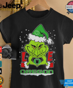 The Grinch Love Heart 2024 Oregon Ducks Football Christmas Shirt