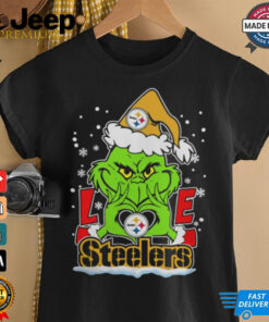 The Grinch Love Heart 2024 Pittsburgh Steelers Football Christmas Shirt